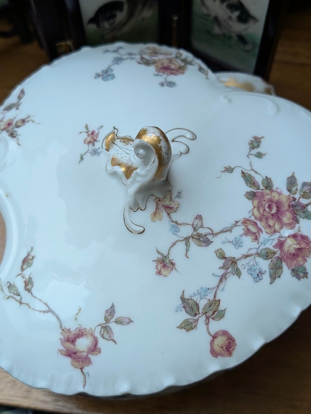 1888-1896 Haviland Limoges Hand-Painted Floral Porcelain Vegetable Dish, France